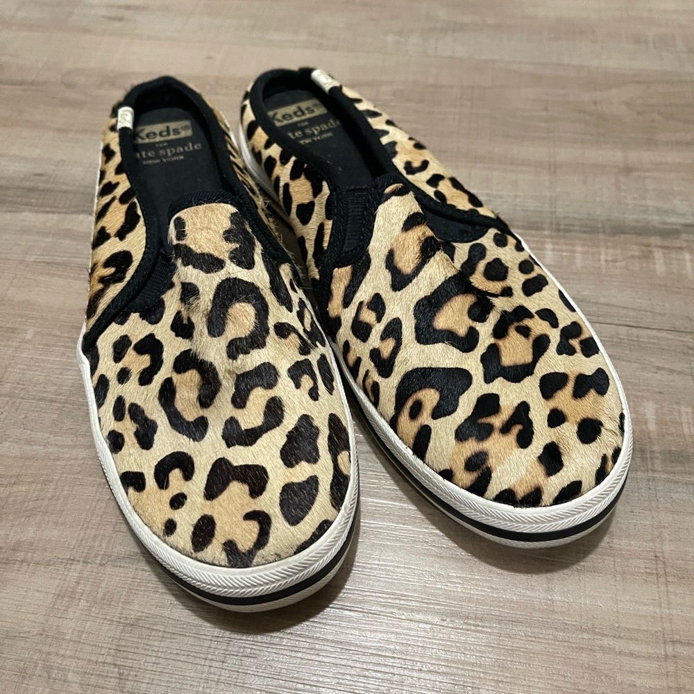 Kate Spade x Keds Leopard Print Slip-On Sneakers - Picture 2 of 8